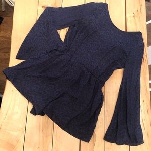 Navy leopard print romper